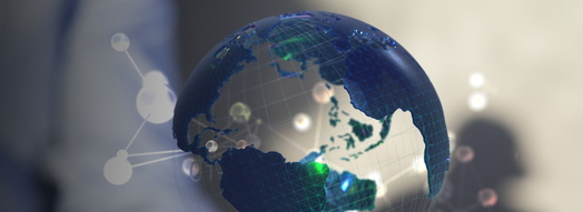 3D-Grafik eines Globus'.